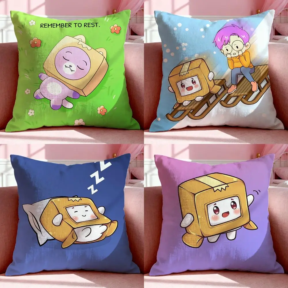 Famous Group L-LankyBoxS Cushion Cover Short Plush Breathable Pillowcase Odorless Invisible Zipper Washable Removable