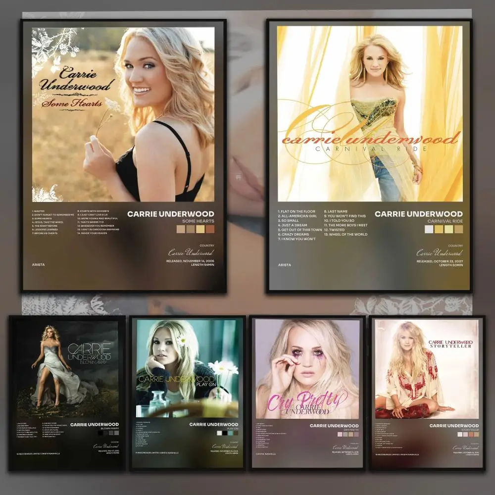 Singer C-Carrie Underwood Poster Home Wall Decor Artwork Prints for Living Room Bedroom Apartment Decoration