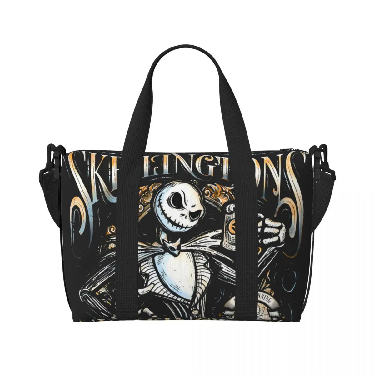 

Custom The Nightmare Before Christmas Grocery Tote Shopping Bags Women Large Capacity Vintage Movie Beach Gym Travel Bags