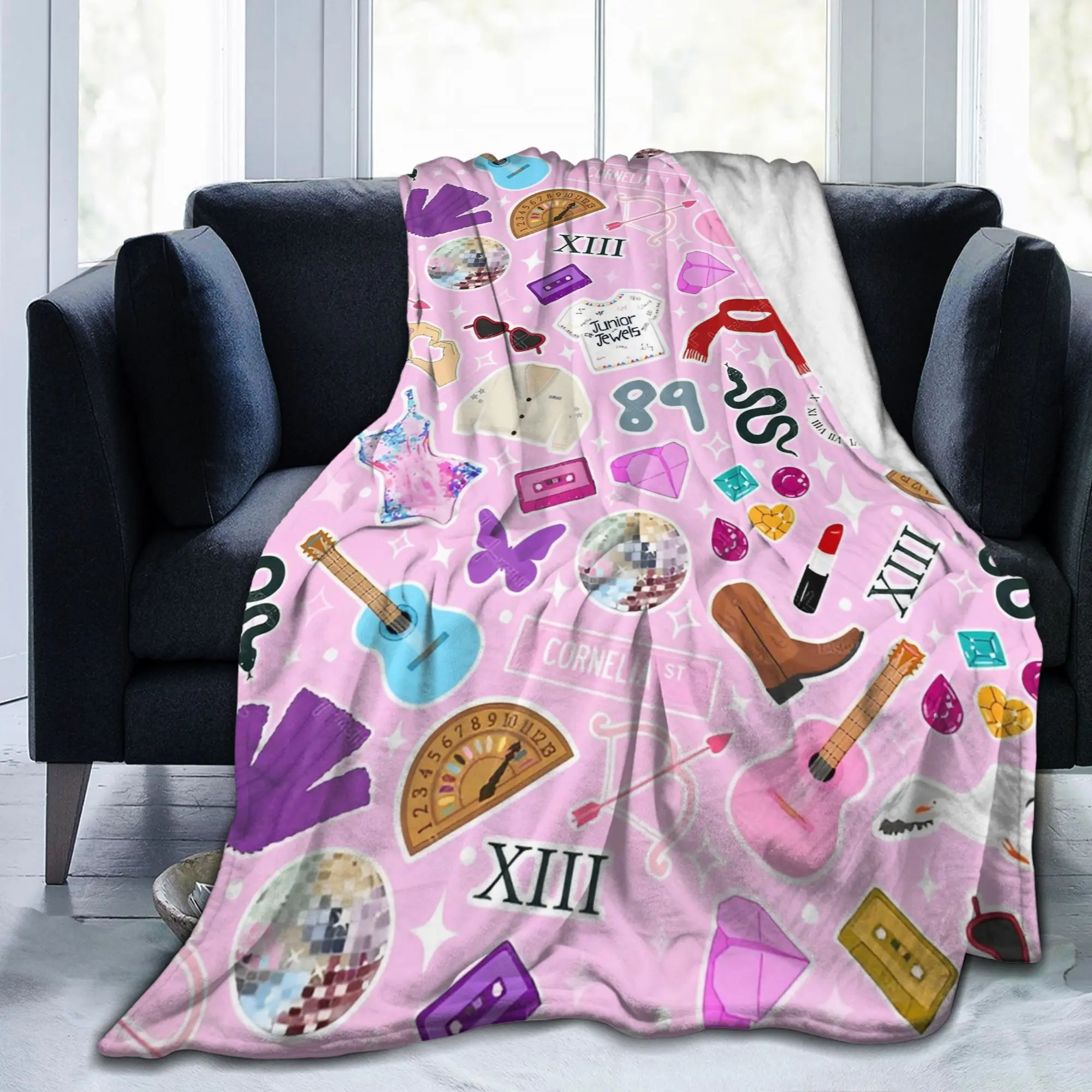 

Singer Eras Tour Midnights Taylord вязаное одеяло фланелевое музыкальное легкое одеяло для путешествий на открытом воздухе покрывало