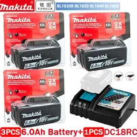 Genuine Makita 6.0Ah for Makita 18V Battery BL1830B BL1850B BL1850 BL1840 BL1860 BL1815 Replacement Lithium Battery