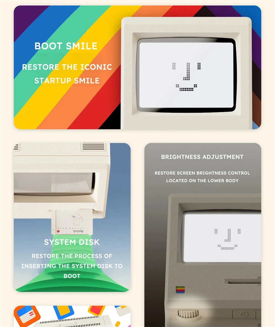 FANGTUOSI With A Digital Clock Design Retro Maclock Macintosh Alarm Clock A Classic Desktop Ornament