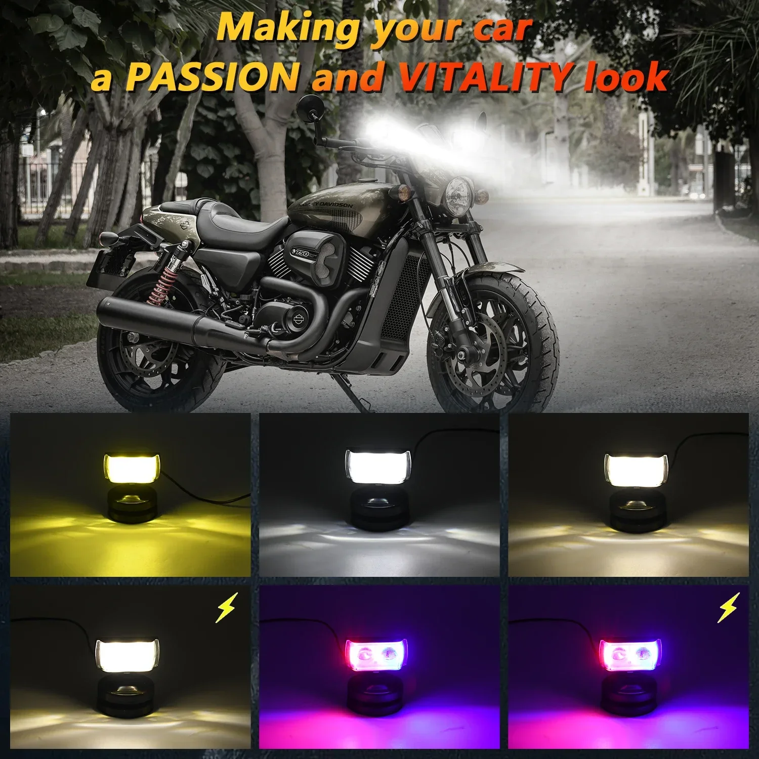 NXY NX71 Motorcycle LED Flasher Fog Light Auxiliary Spotlight 4 Color 12-32V ATV SUV UTV Driving Light Motorcycle Accessory Lamp