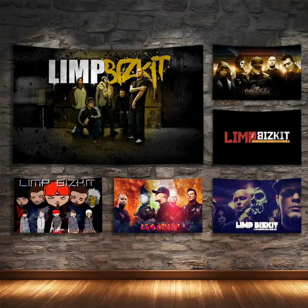 

L-LIMP BIZKITS Rock Band Tapestry Custom Living Bedroom Party Dormitory Interior Wall Bohemian Decoration Attached Clip