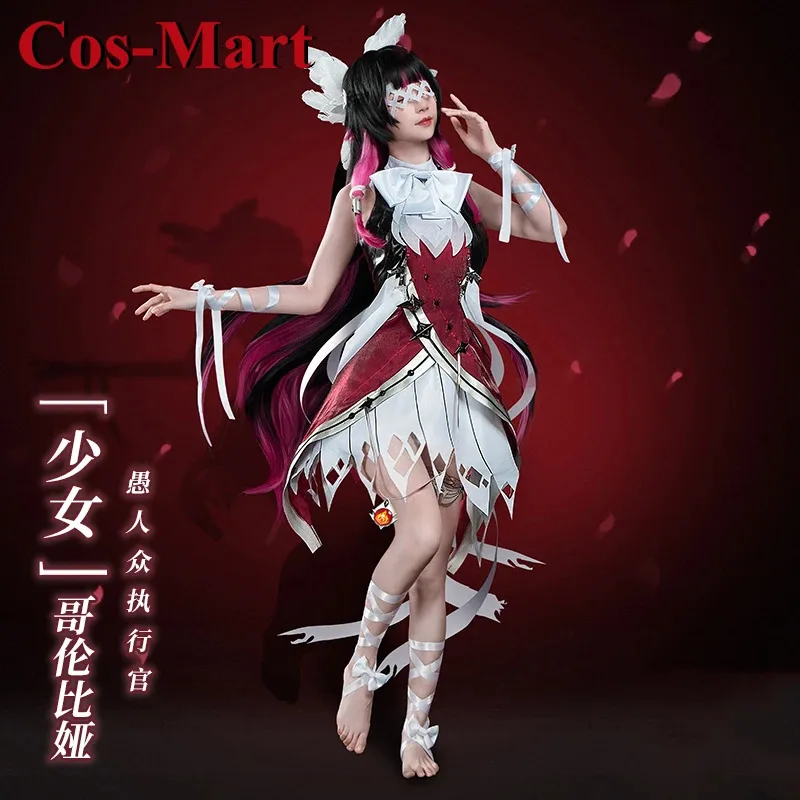 Cos-mart jogo quente genshin impacto columbina cosplay traje moda lindo uniforme de batalha atividade festa role play roupas
