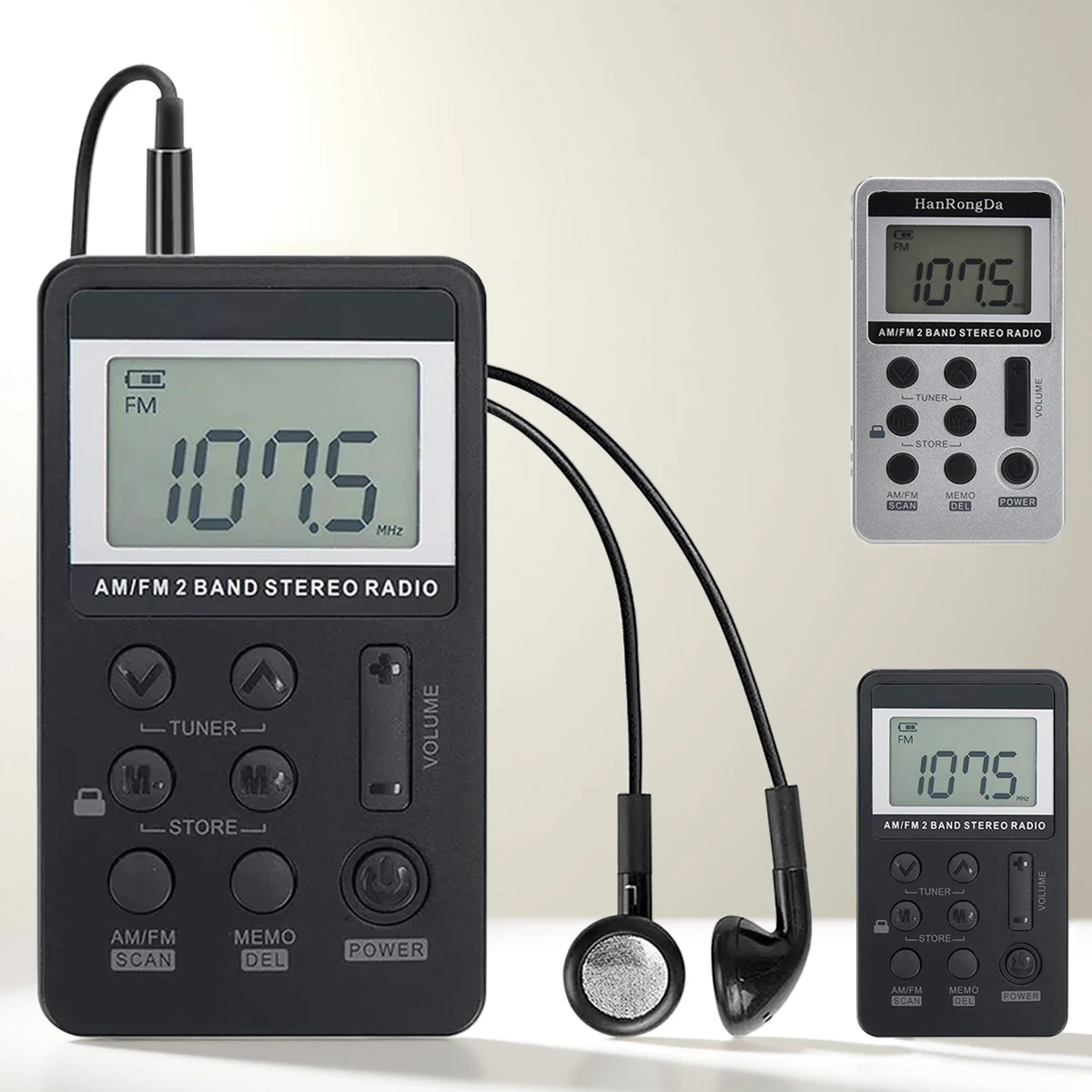 Портативное радио FM/AM двухдиапазонный стерео цифровой портативный мини-радиоприемник с ЖК-дисплеем перезаряжаемая батарея