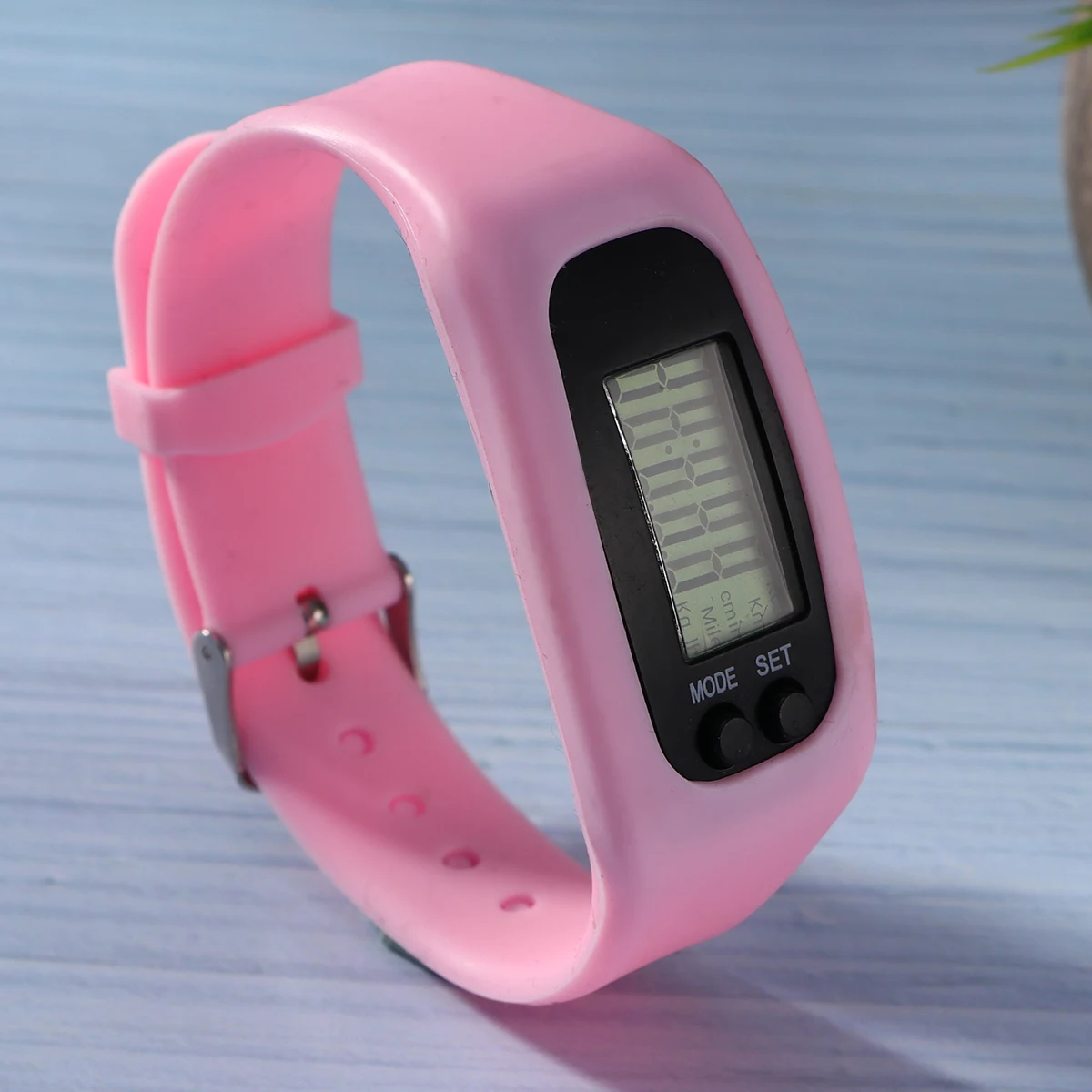 1pc 스마트 보수계 시계 스포츠 걷기 러닝 카운터 분리형 실리콘 밴드 시간 표시 하이킹 캠핑 남여 레드