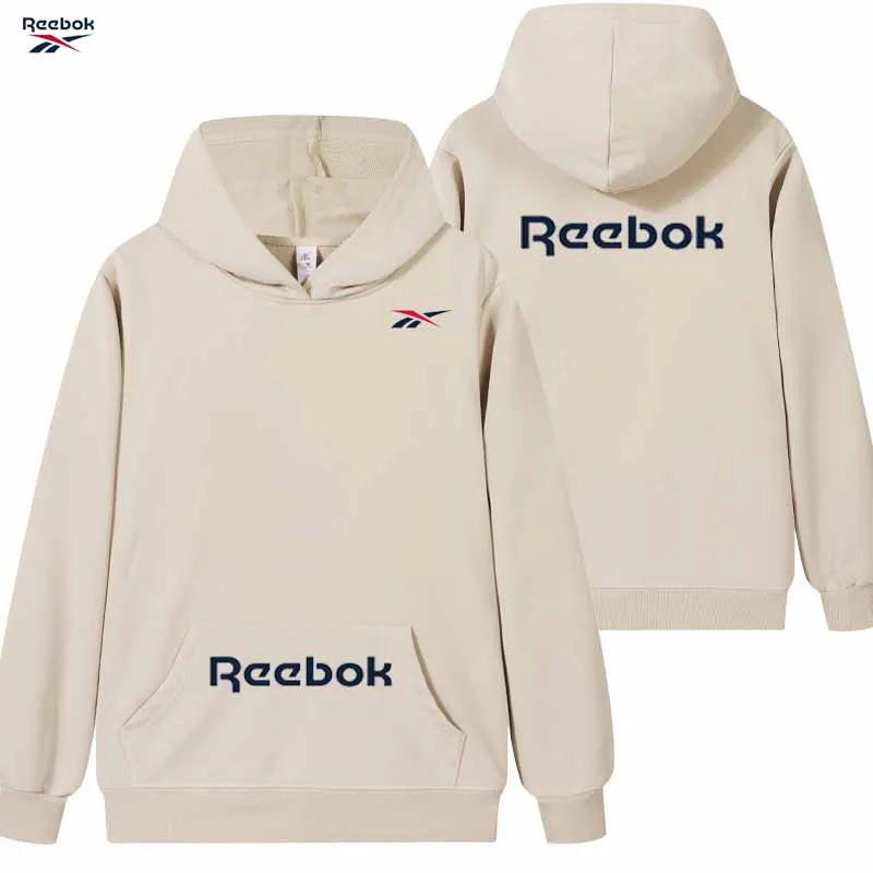 Reebok logo men's and women's casual hooded sweatshirt, long-sleeved pullover (suitable for autumn and spring) personalized stre view 2