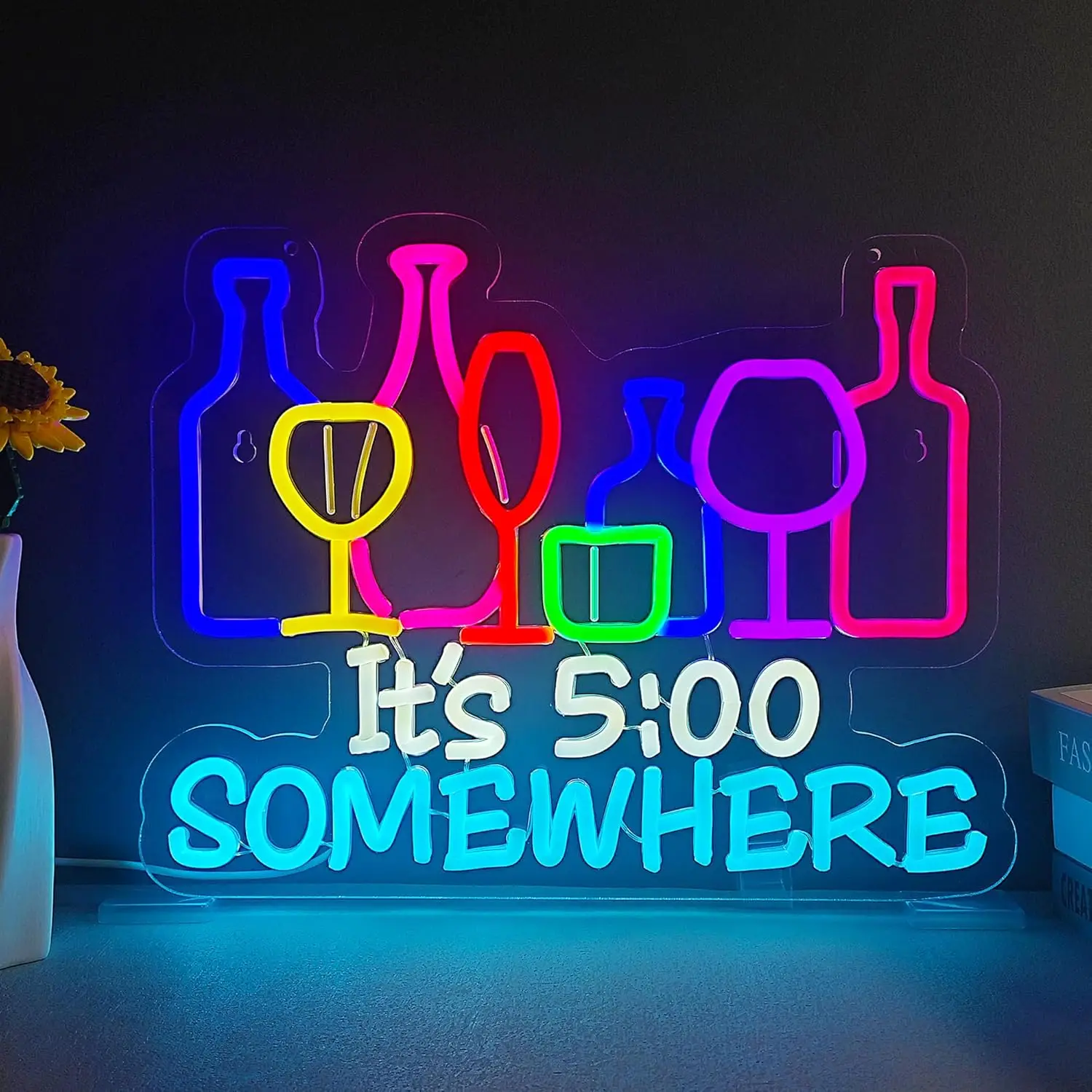 

Its 5 O'clock Somewhere Neon Sign USB Dimmable LED Light for Beer Bar Gaming Room Bedroom Decorations neon personnalisé Gift