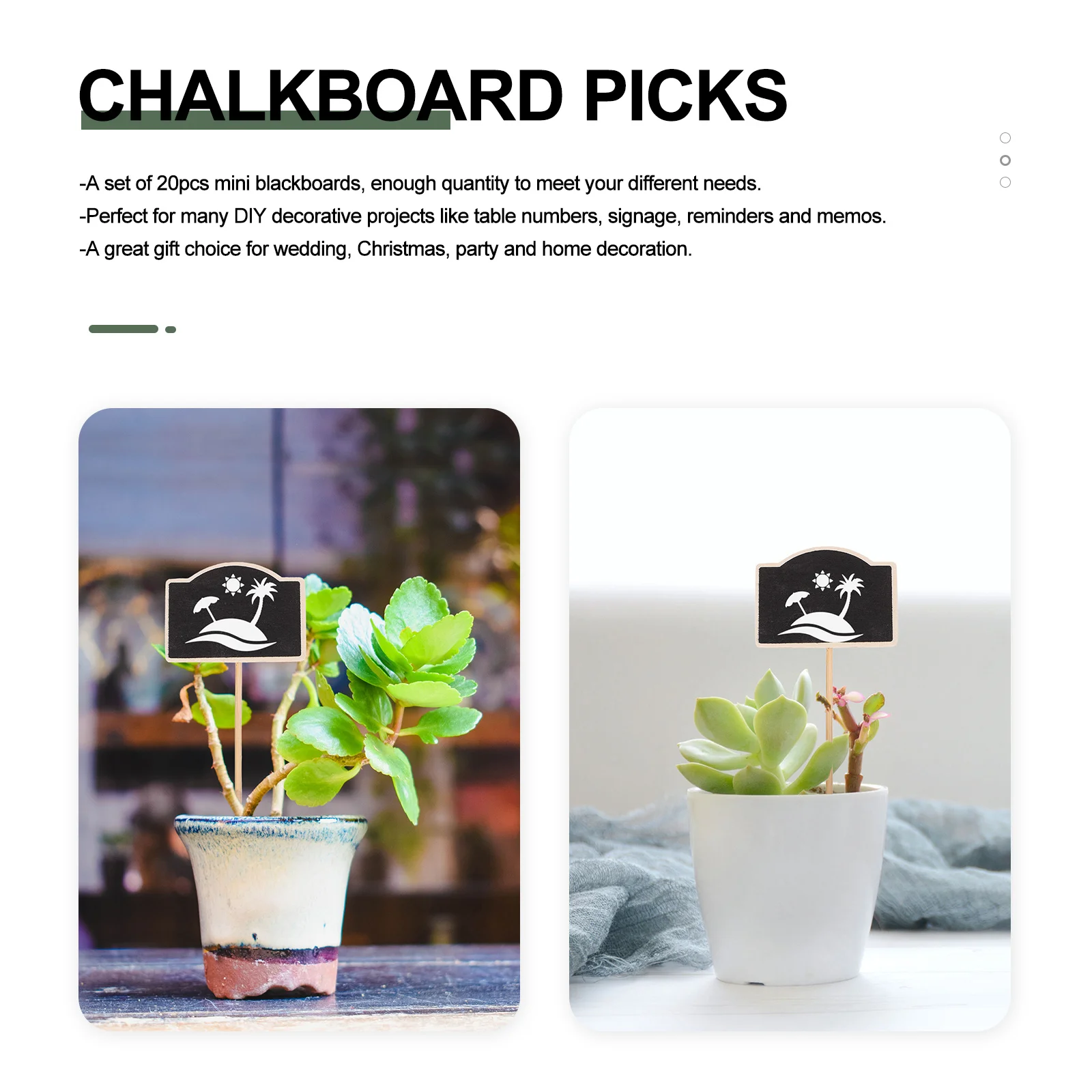 

20Pcs Garden Blackboard Signs Mini Wooden Chalkboard Plant Markers Creative DIY Plants Toppers Flower Pot Decoration Gardening