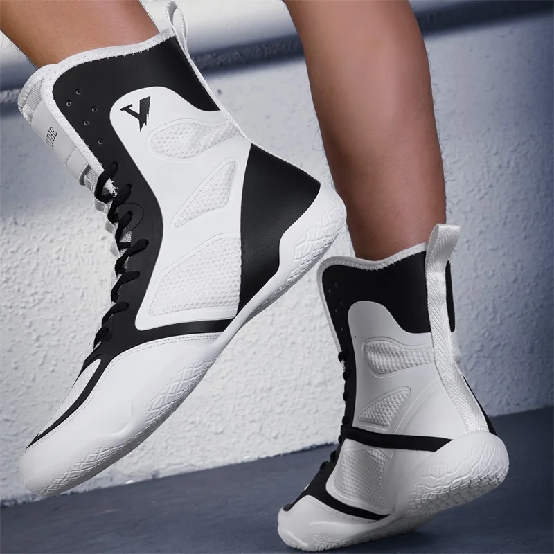 2026 New Wrestling Shoes Men Black White Boxing Shoes Man Brand Designer Fighting Shoes for Mens Breathable Training Shoe