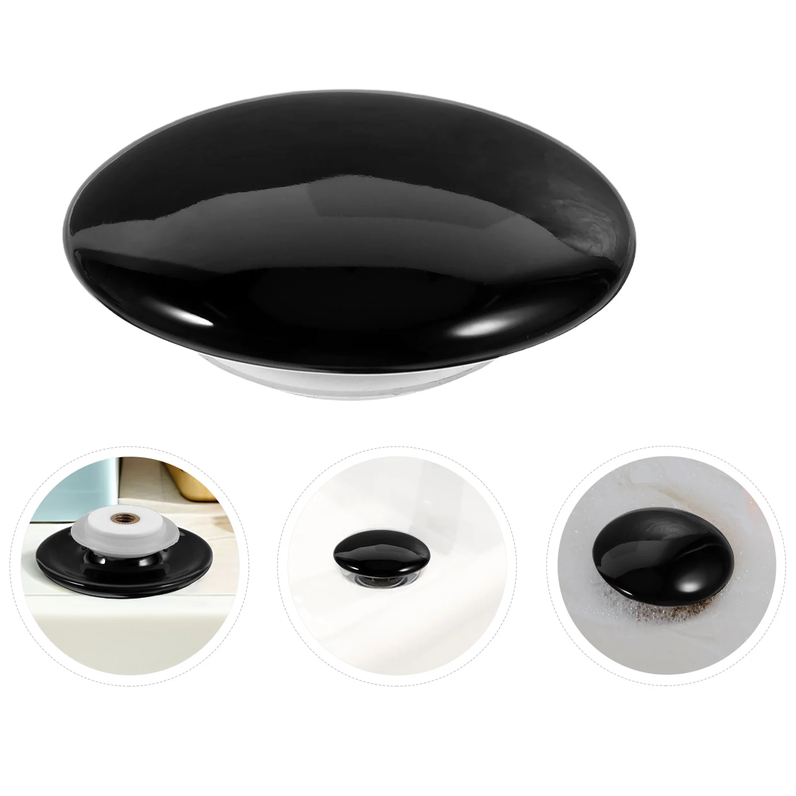 

2Pcs Universal Bathroom Sink Stopper Black Silicone Drain Plug Cover Replacement Kitchen Wash Basin Drain Pipe Seal Stopper
