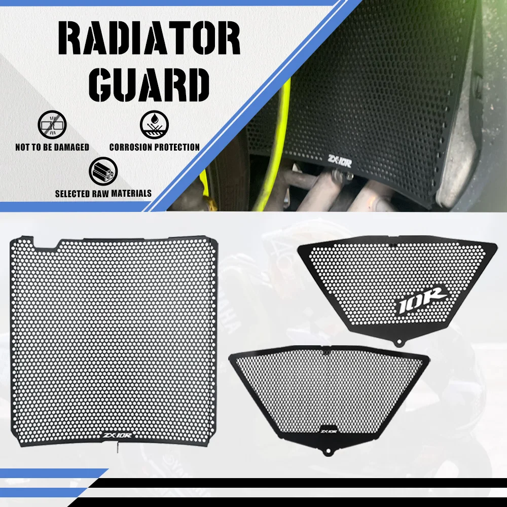

ZX-10R Motorcycle Accessories Radiator Guard Downpipe Grille Cover Protector Protection For Kawasaki ZX10R ZX 10R 2008 2009 2010
