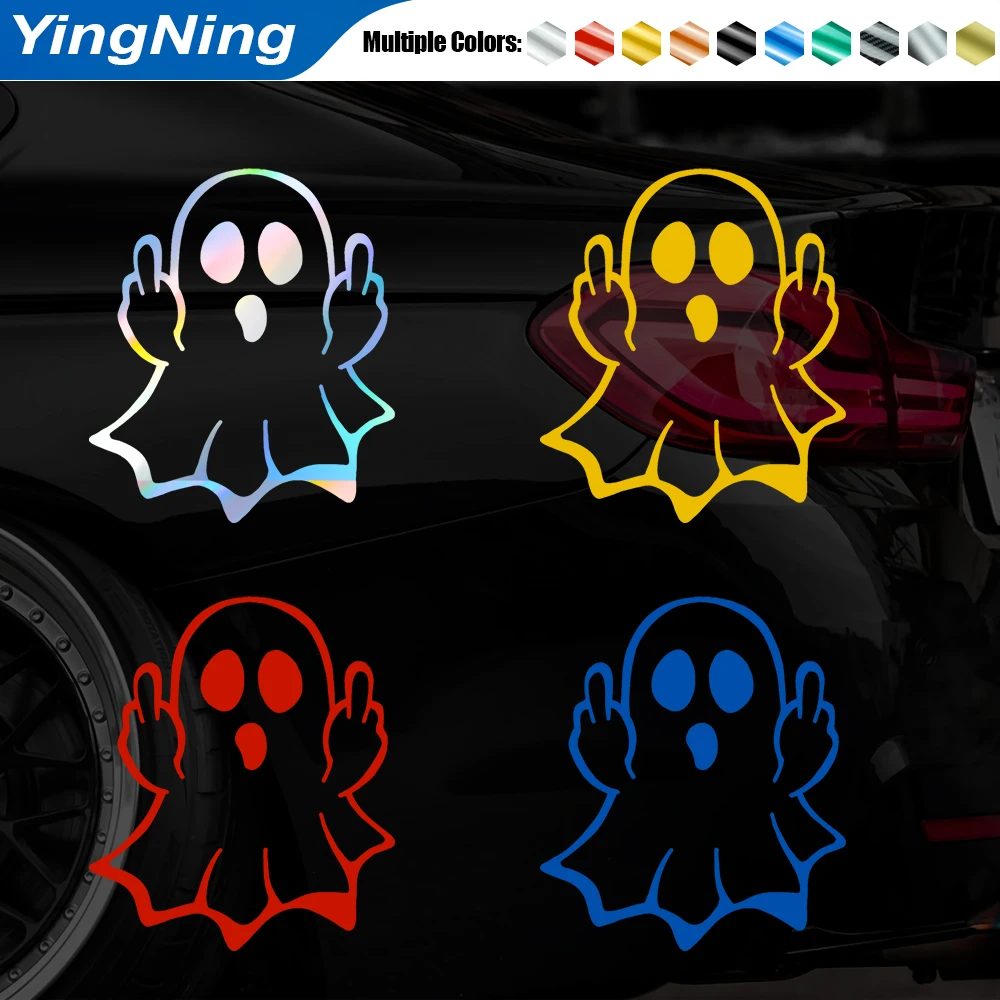

Ghost Middle Finger Car Sticker - Funny Spooky Vinyl Decal for Car Window Laptop, Motorcycle Water Waterproof Resistant Decor