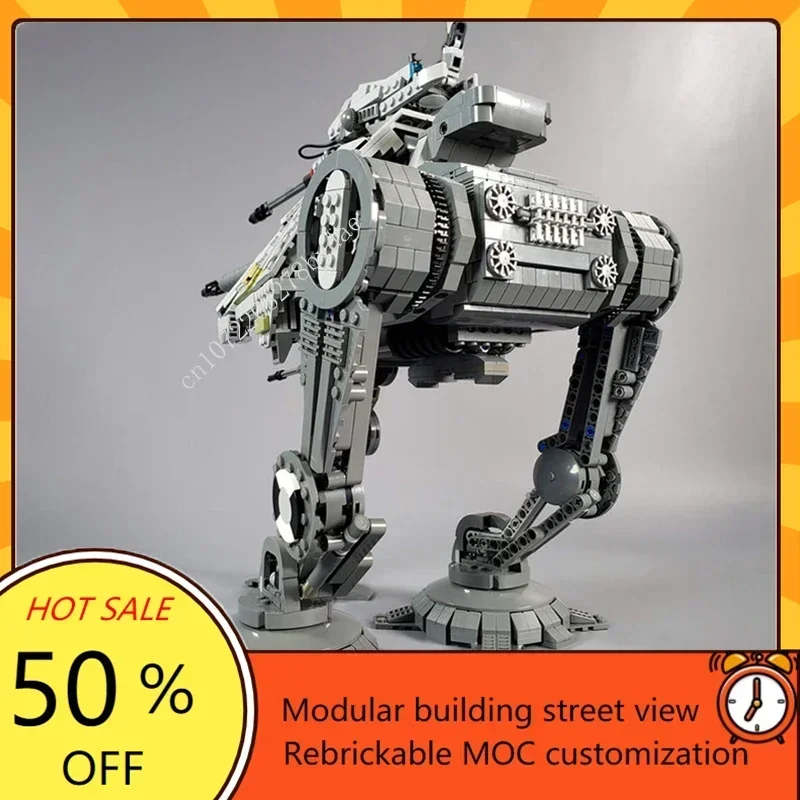 Bloques de construcción para niños, juguete de ladrillos para armar arma de guerra espacial, Andador de AT-AP MOC, modelo de batalla de nave espacial, ideal para regalo