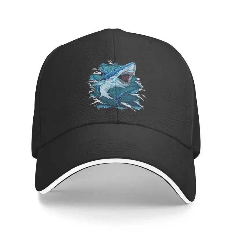 Cool Shark Seaside Hunt Surfing Baseball Cap Women Men Personalized Adjustable Unisex Dad Hat Outdoor