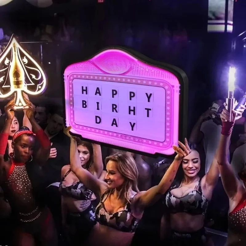 Nightclub Customized Signs Board Bottle Led Presenter Classic Marquee Message Board Bottle Service Signs club display board