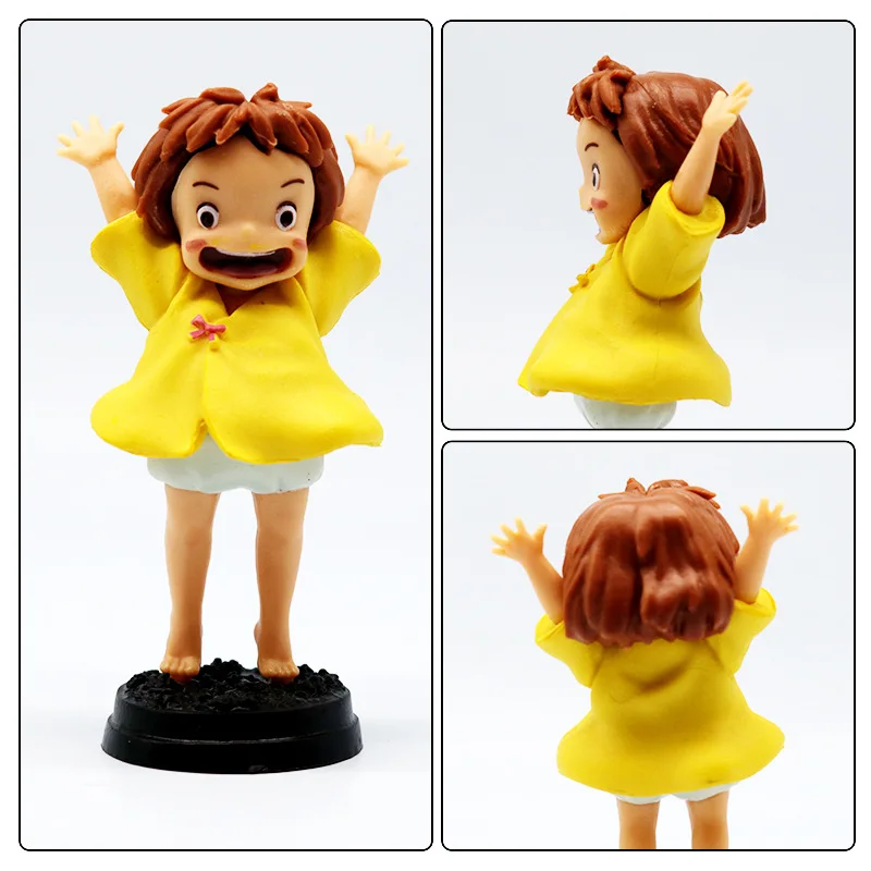 6 pçs/set Anime Bonito Filme Personagem Vaga-lumes Menina e Ponyo PVC Action Figure Modelo Brinquedos Presente 7cm