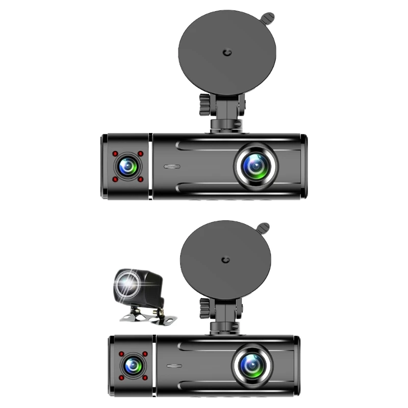 

Передняя, ​​внутренняя и задняя камеры автомобиля, записывающие устройства для вождения, просмотр в реальном времени, 3,16 дюйма