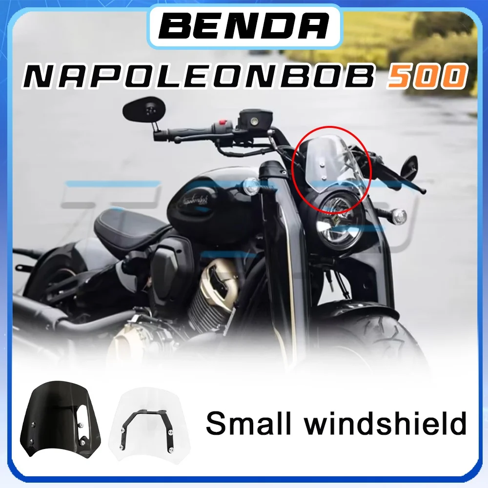 Front windshield headlight cover plate BENDA NAPOLEON BOB 500 transparent small windshield NAPOLEON BOB500 500 napoleon bob