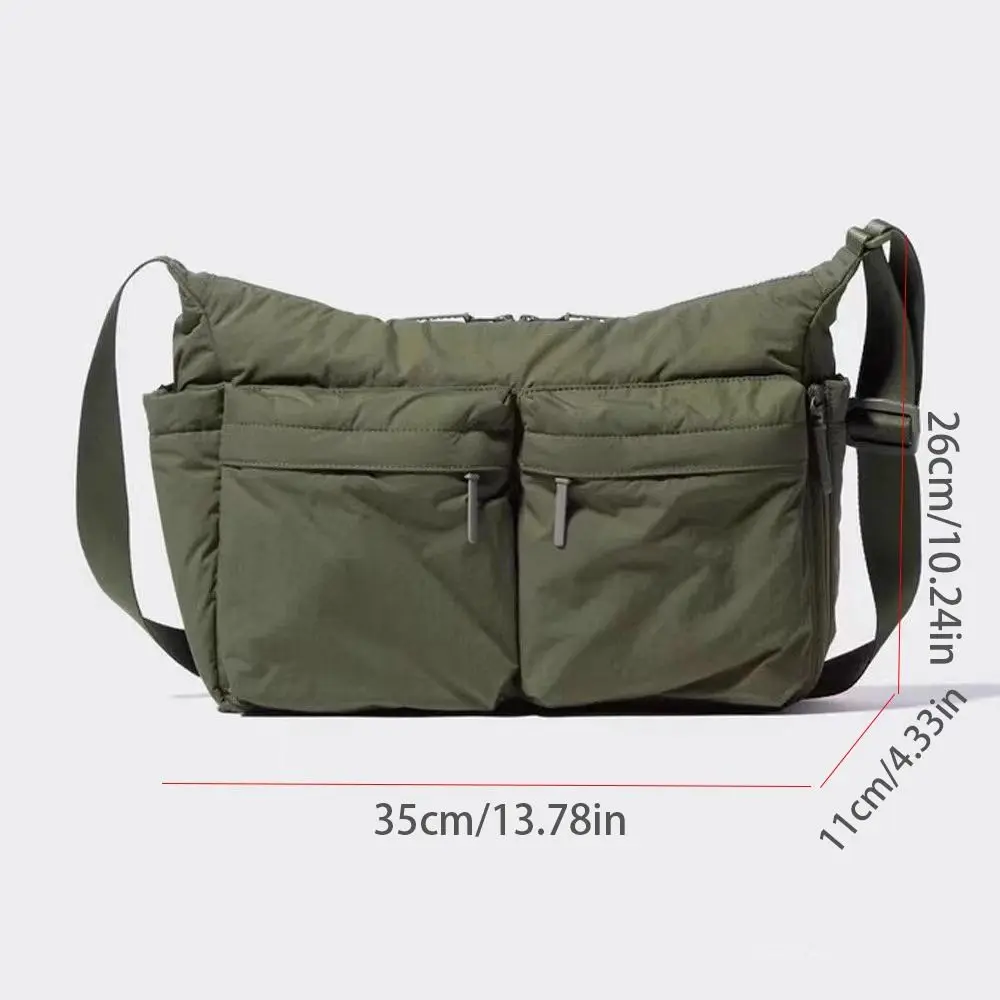 Large Capacity Nylon Crossbody Bag Multiple Pockets Harajuku Men Shoulder Bag Waterproof Korean Style Computer Bag Male