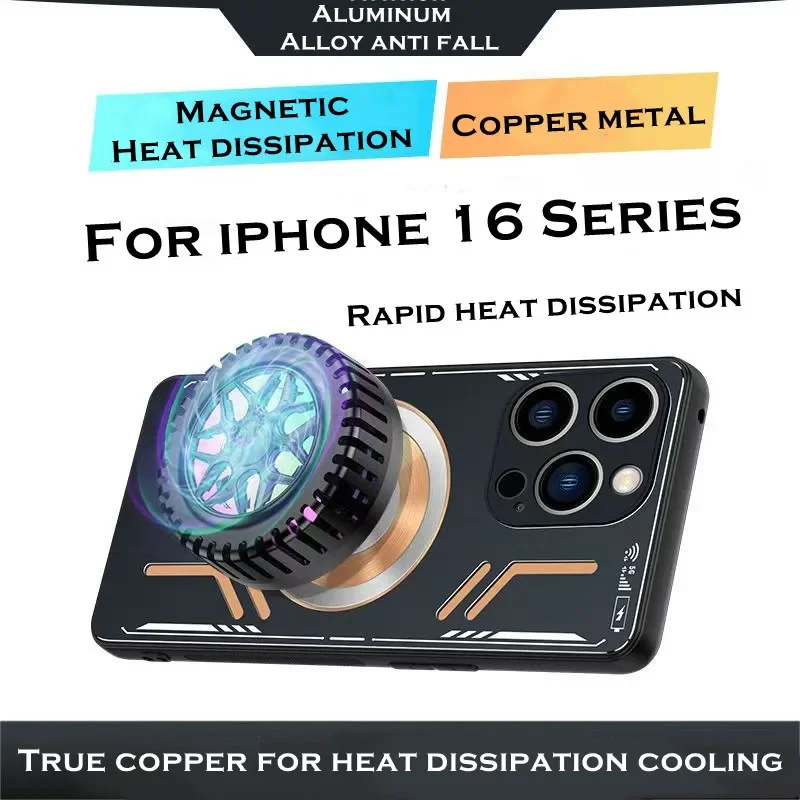 Graphene Cooling Case for iphone 16 Pro Max Cover Aluminum Alloy Heat Dissipation Copper Metal Phone Fundas For iphone 16 15 Pro