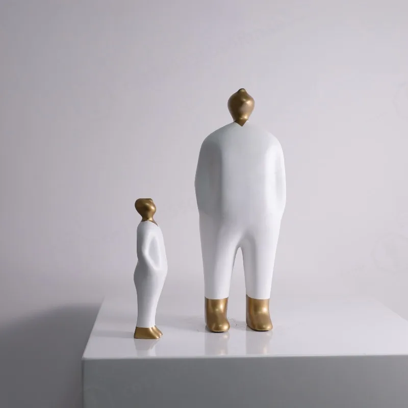 Nordic Father and Son Character Sculpture, Creative Home Ornament For Entryway TV Cabinet Model Room Window Display