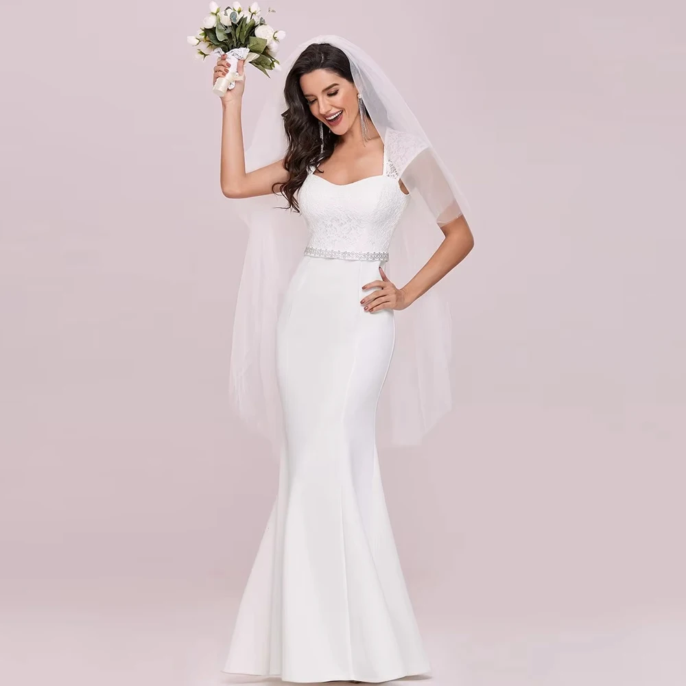 

BAZIIINGAAA Cap Sleeve Sweetheart Mermaid Style Wedding Dress