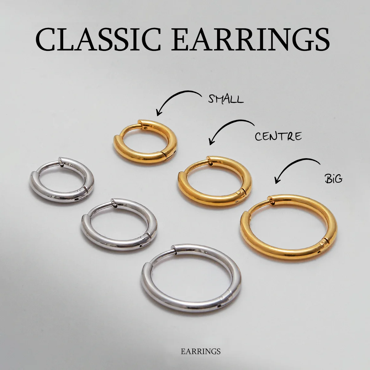 

AIKOER Simple Classic 18K Gold Color Plated Stainless Steel 2MM Coil Earrings Women's Accessories Party Gift