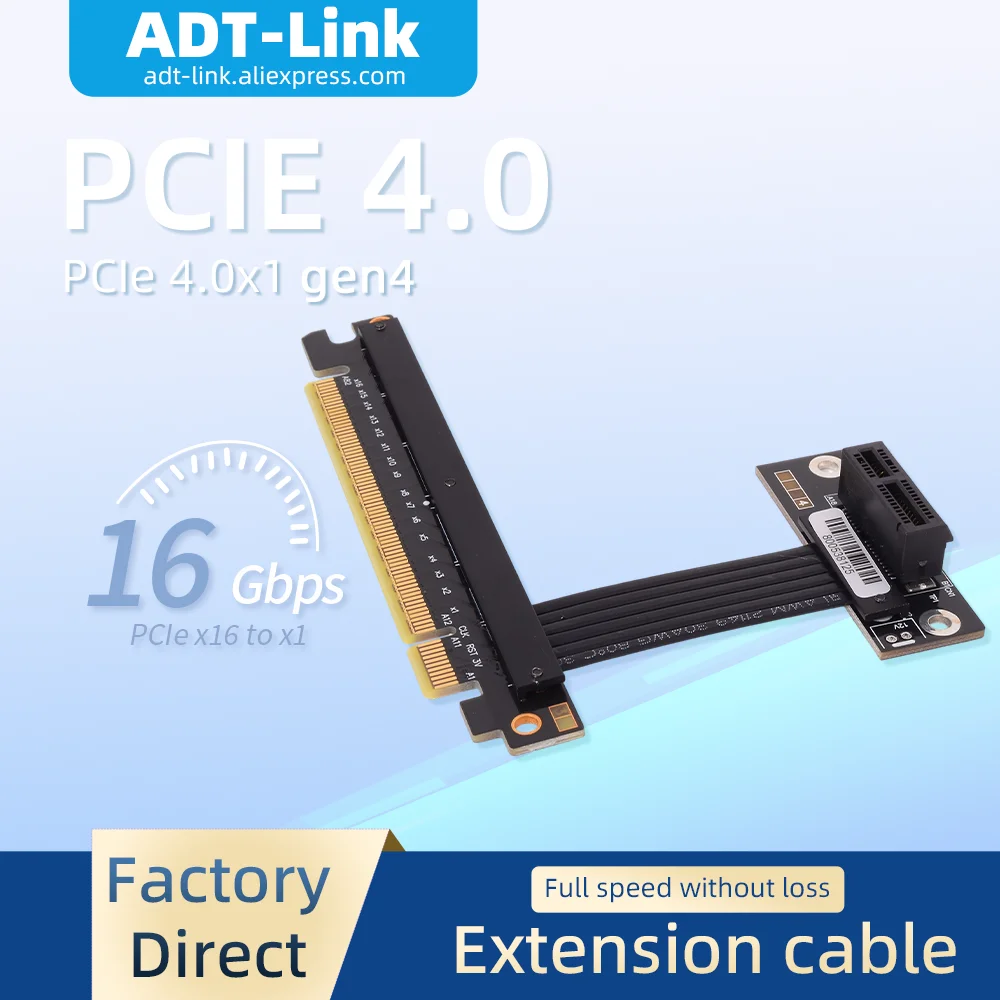 ADT-Link PCIE 4.0 x16 to x1 x4 x8 Extension Cable Supports Network Card NVMe Solid-State Drive PCIe 16x to 1X 4X 8X Slot Adapter