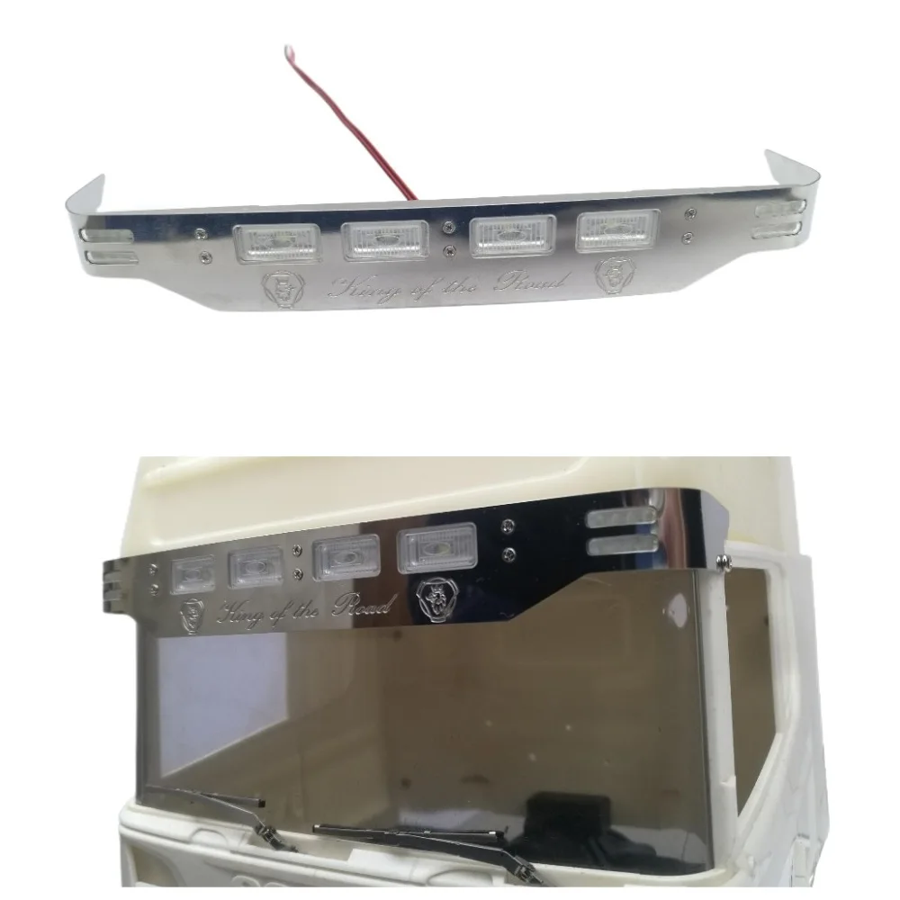 

Metal LED Sun Visor Lamp Light for Tamiya 1/14 Tractor Truck Scania 620 56323 730 470 RC Cars Upgrade Accessories