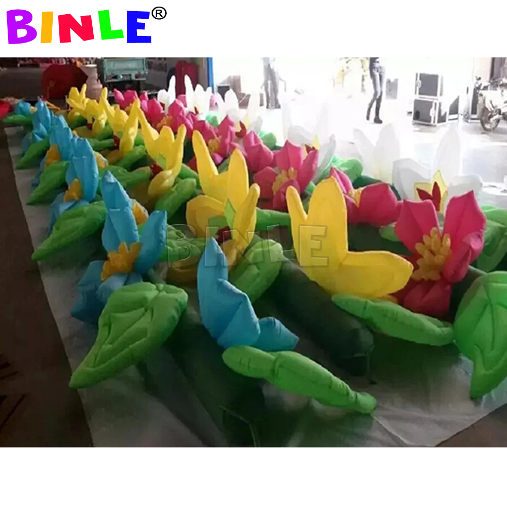 Hot selling 6m 8m 10m beautiful inflatable flower chain for wedding party and performance decoration