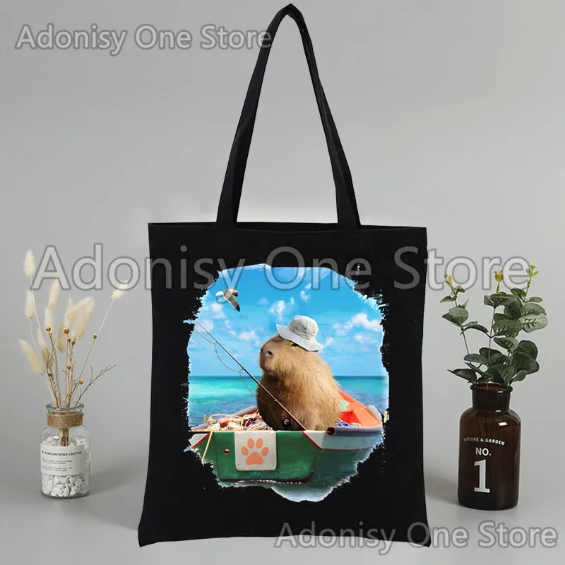 Capivara-Bolsa de ombro customizável para mulheres, bolsas de grife, sacola de compras, mercearia casual