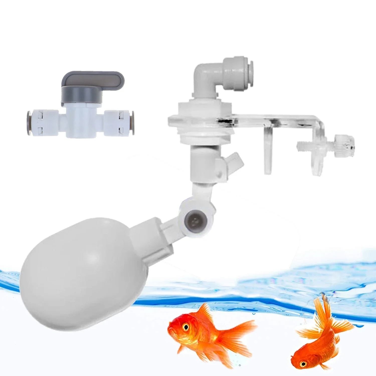 Auto Aquarium Water Changer Kit Power Free Fish Tank Float Ball Valve Type Auto Water Filler Water Level Controller 1/4 Inch