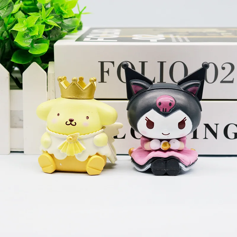 サンリオのかわいいキティちゃんフィギュア、クロミ、ユグイ犬、さくらの座り人形、エッグトイ、ガチャガチャの飾り