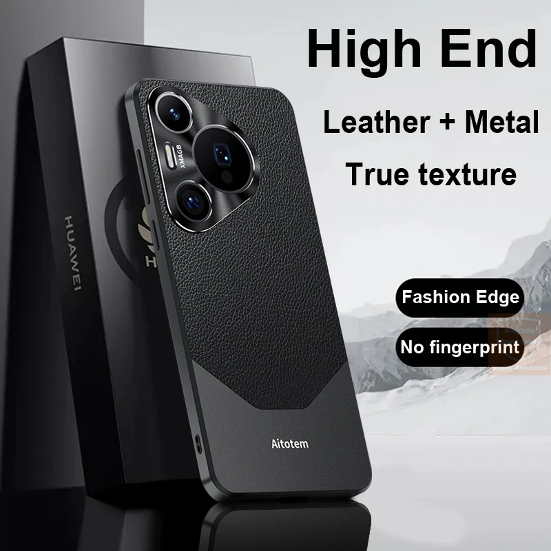 For Huawei Pura 70 Pro Plus Pura70 Case High end Geniune Leather Metal Skin Phone Case For Huawei Pura 70 Ultra Pro+ Cover Shell