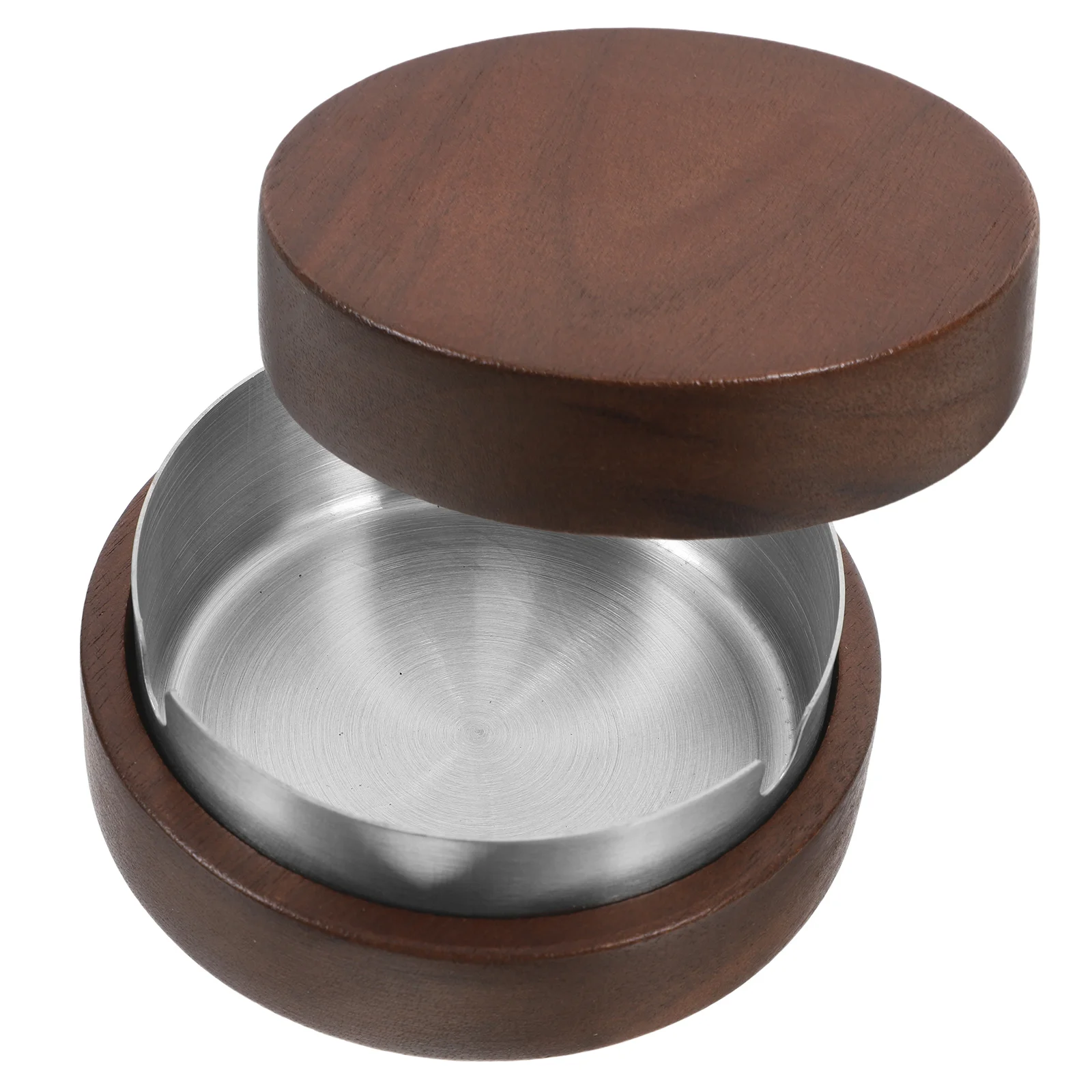 

Stainless Steel Ashtray Cigarette Butt Storage Container Supply Smoke Cup Butts Wood Office for Hotel