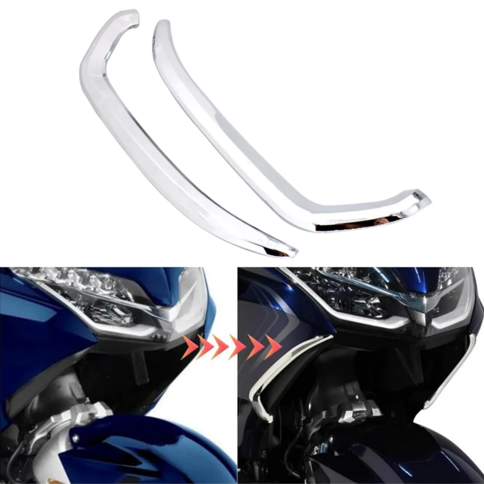 Передняя вертикальная декоративная накладка для Honda Goldwing GL1800 2018-2022, хромированная рамка для мотоцикла, сменные аксессуары для обтекателя