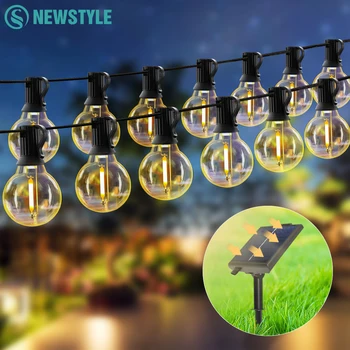Solar Lichtslingers Buiten Waterdicht G40 10M 20Lamp Globe Outdoor Zonne-verlichting Met Afstandsbediening Voor Buiten Patio Achtertuin tuin