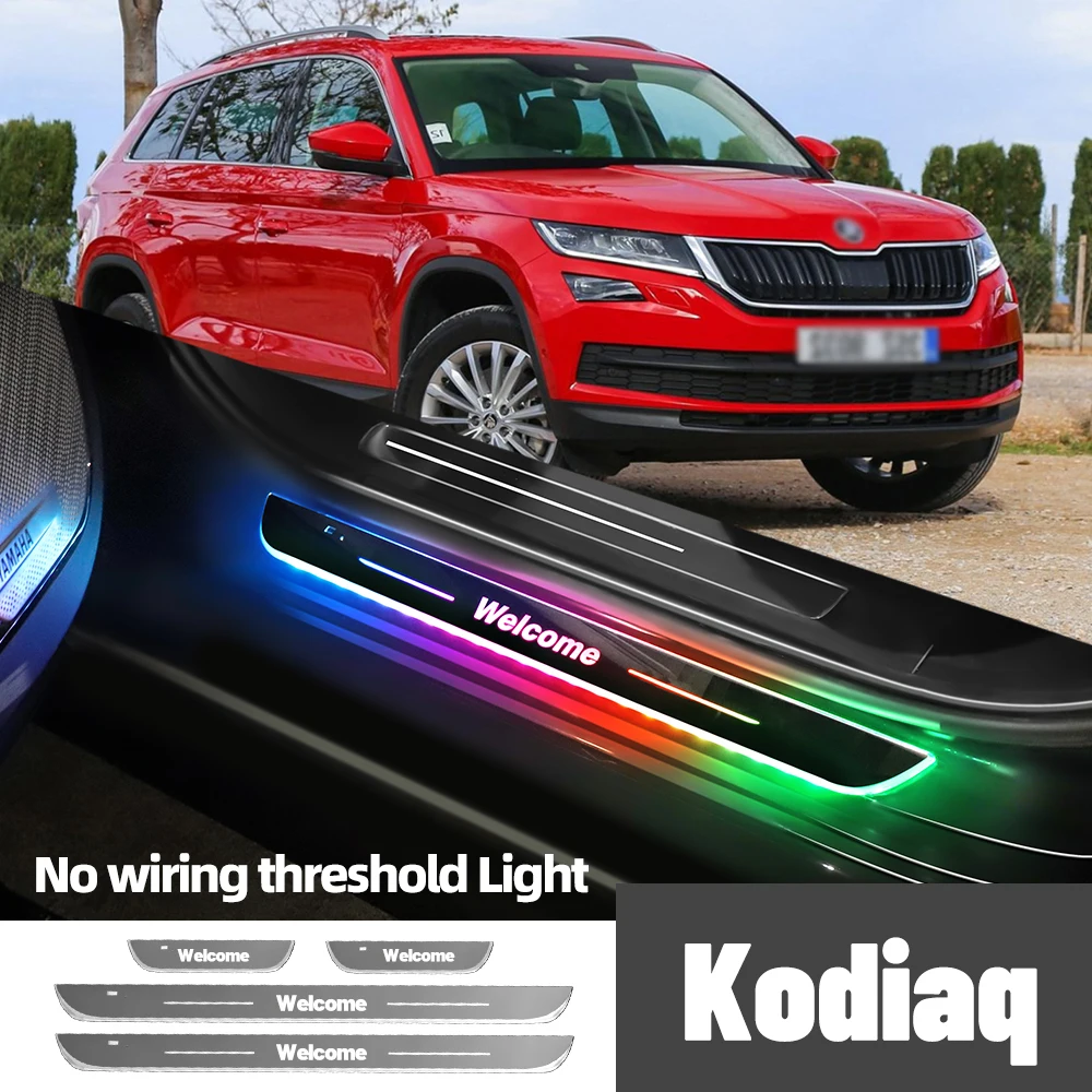 

For Skoda Kodiaq 2016-2023 2020 2021 2022 Car Door Sill Light Customized Logo LED Welcome Threshold Pedal Lamp Accessories