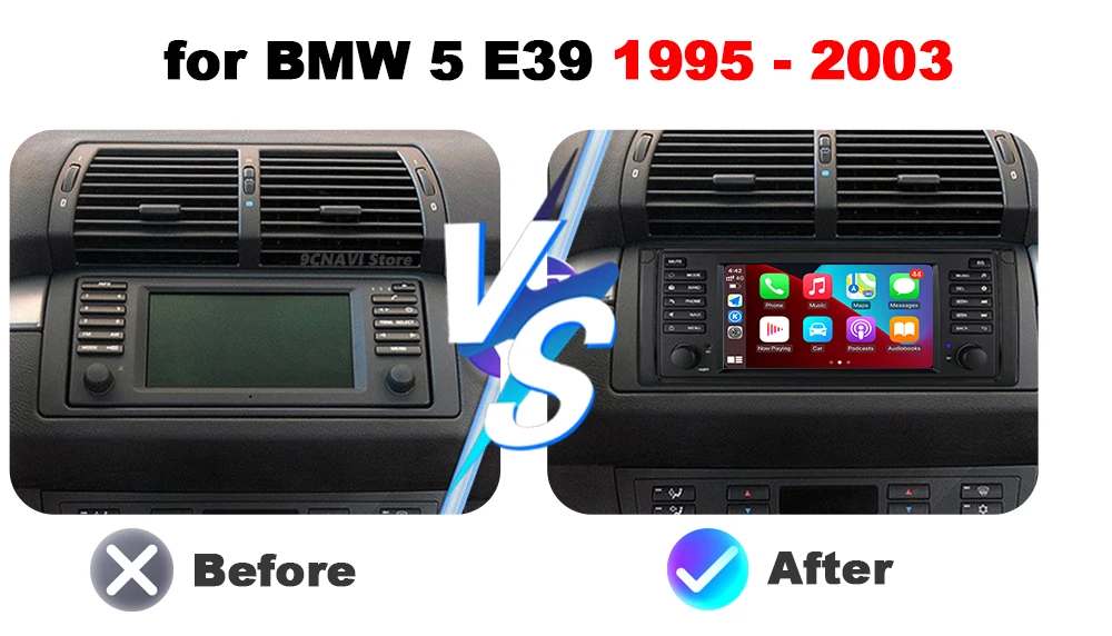 Android 16 Auto Wireless Carplay for BMW 5 E39 1995-2003 Car Radio Multimedia Video Player Radio Navigation GPS Stereo tools BT