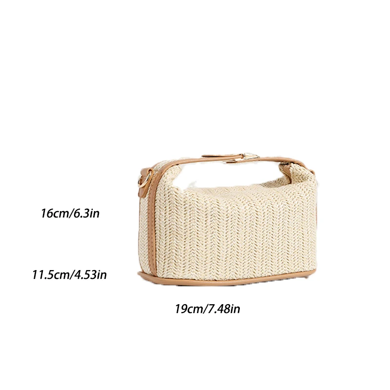 Women's Bag 2024 Summer New Straw Woven Beach Vacation Style Simple and Lightweight One-shoulder Cross-body Handbag