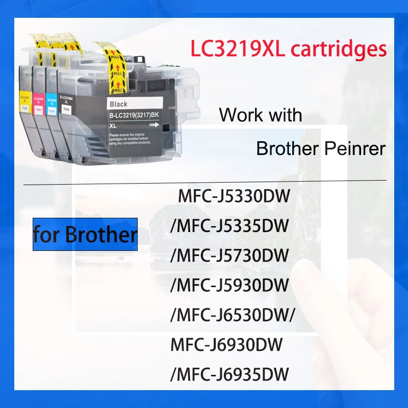 Cartucho de tinta com chip para irmão, 1 conjunto, LC3219, LC3219XL, LC3217, LC3217XL, MFC-J5330DW, J5335DW, J5730DW, J5930DW, J6530DW, J6935DW