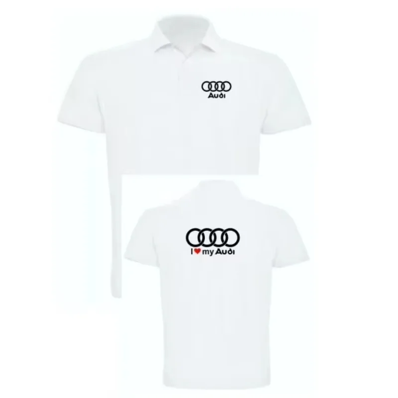 

Audi Polo Shirt Men's Pure Cotton Summer Casual Sports Quattro R8 Print2025 Summer Breathable Fashion Trendy Best-selling Polo