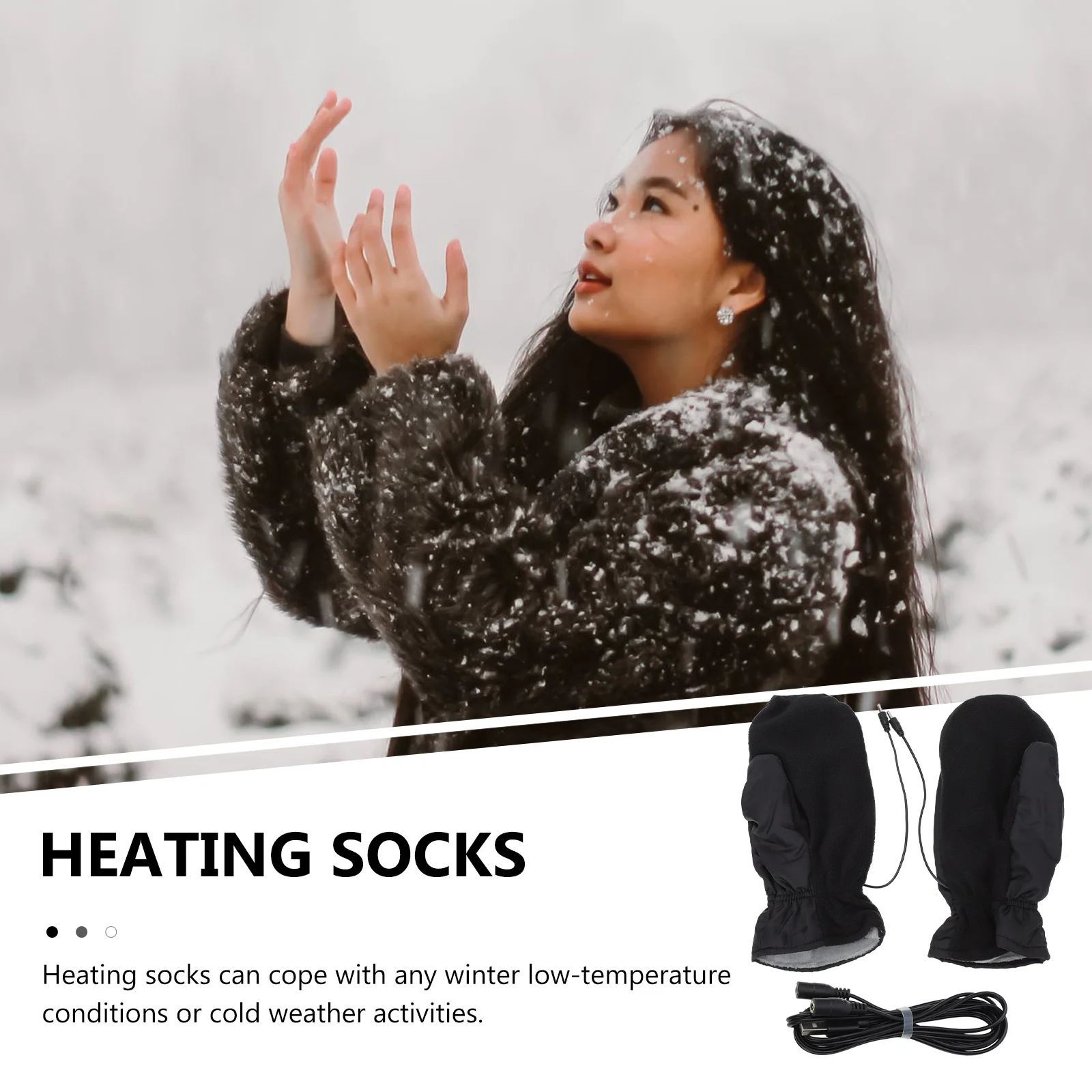 

1Set USB Electric Heating Gloves Machine Washable Thermal Mitts for Winter Outdoor Activities Cycling Skiing Jogging Warm