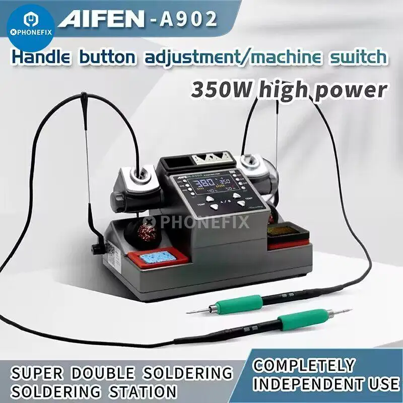 AIFEN A902 Lötstation C115 C210 C245 Doppelstation-Schweiß- und Reworkstation für Handy-PCB- und IC-Reparatur, Lötwerkzeuge
