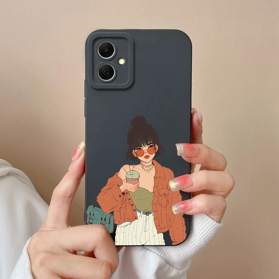 For Samsung Galaxy A06 4G 5G Case Fashion Cartoon Sweet Girl Cat Silicone Soft TPU Shockproof Phone Cover For SamsungA06 Fundas