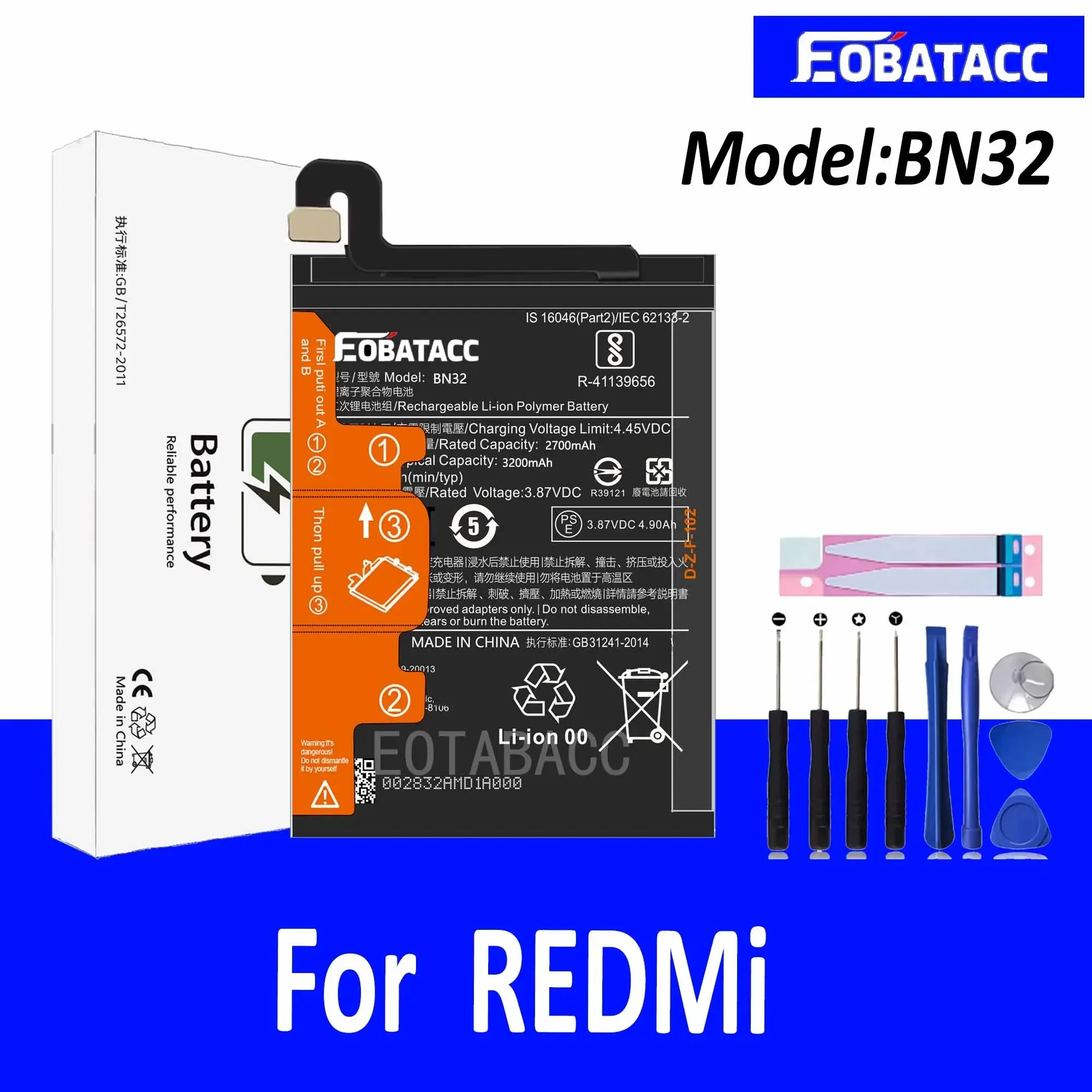 

EOTABACC 100% New Original Battery BN32 For XIAOMI MI8 Battery +Tools