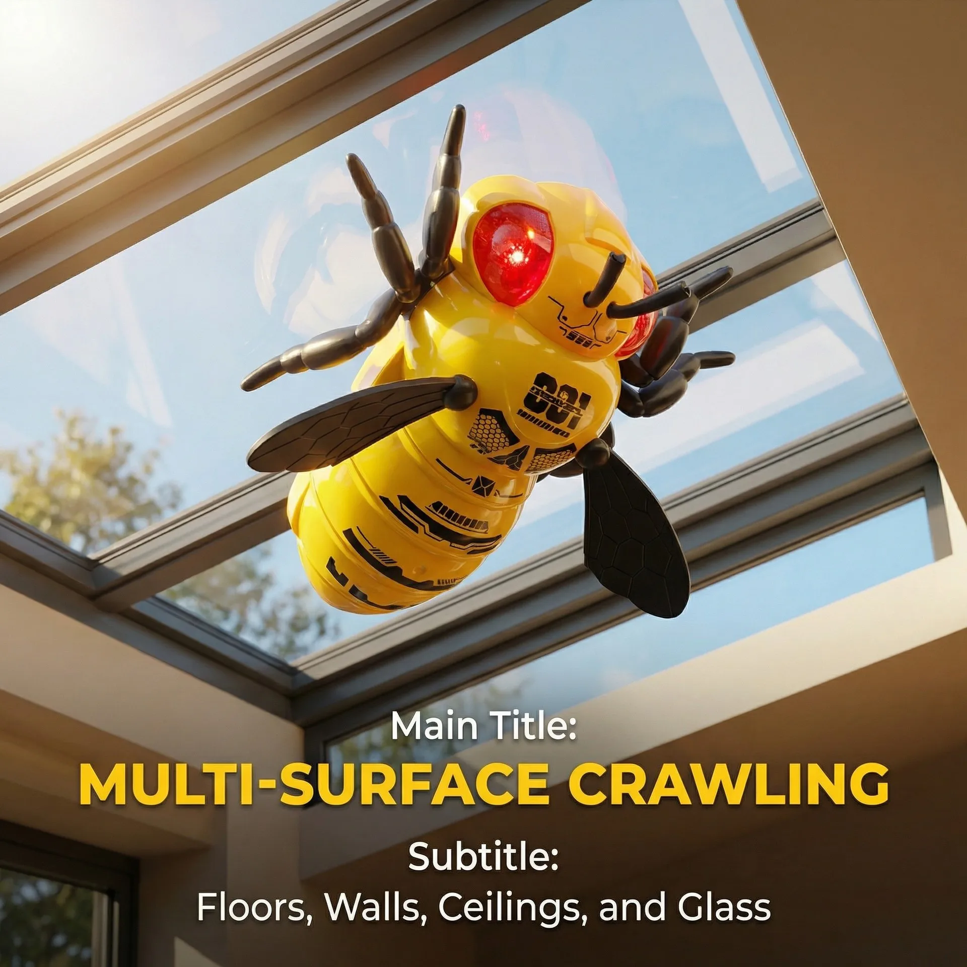 LED Light RC Wall Climbing Bee Toy Rechargeable Insect Robot Toy For Little Boys Girls Kids Indoor Entertainment Gift