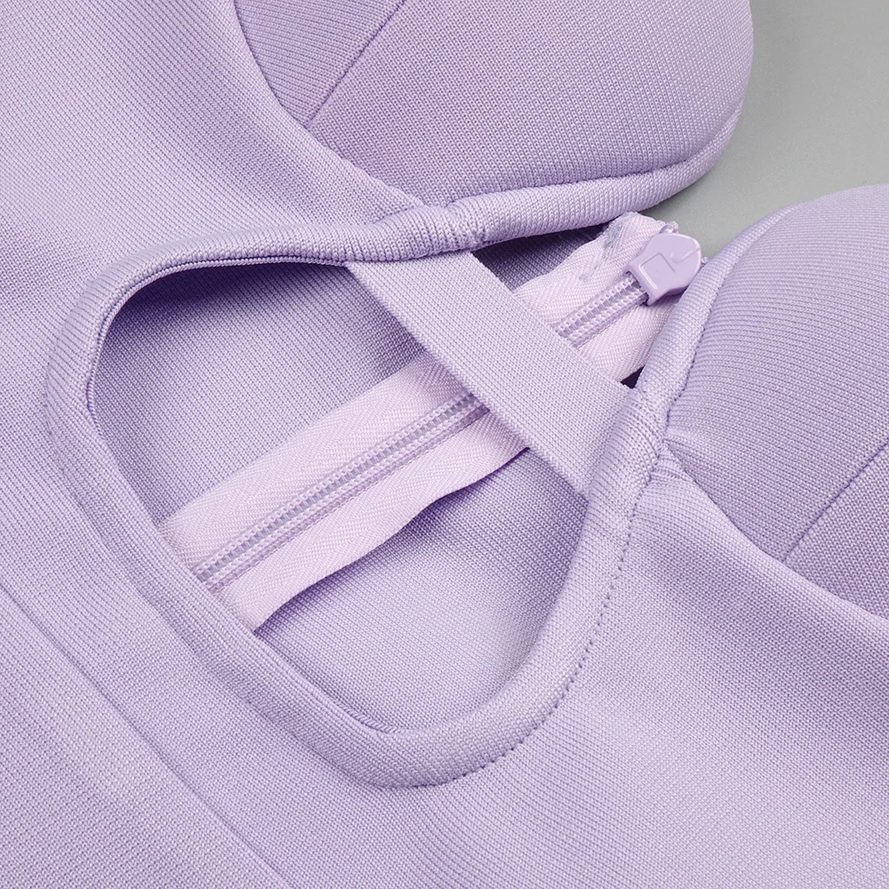 패션 퍼플 민소매 백리스 미니 드레스 슬림핏 컷아웃 스트랩리스 가운 로맨틱 데이트나 졸업 파티용